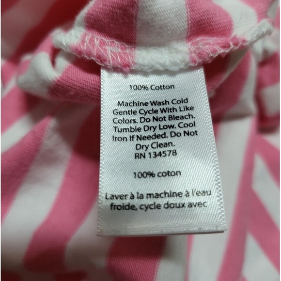 Vineyard Vines Striped Long Sleeve Tee Shirt Pink White navy blue Size S - Picture 5 of 8